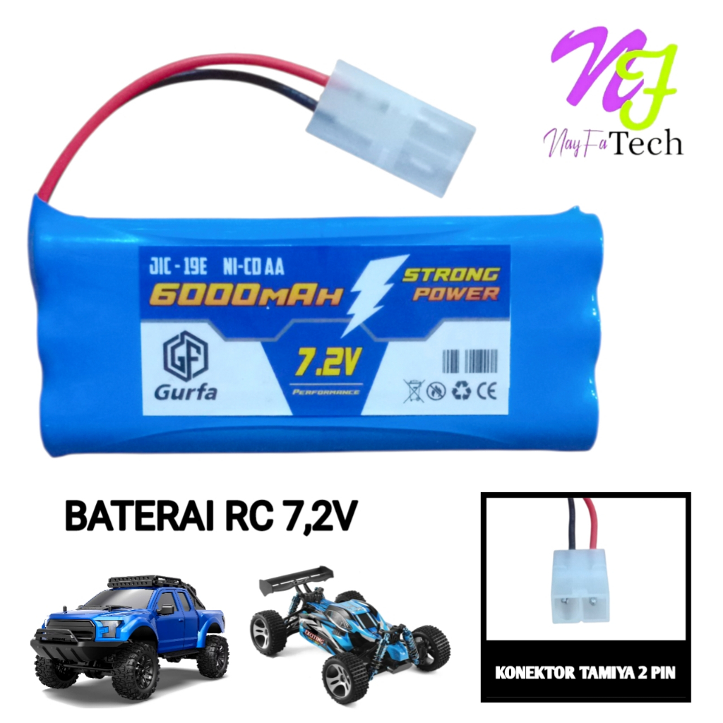 Baterai RC/Mobil Remot / Baterai Mainan NI-CD AA 7.2volt - 6000mAh KONEKTOR TAMIYA