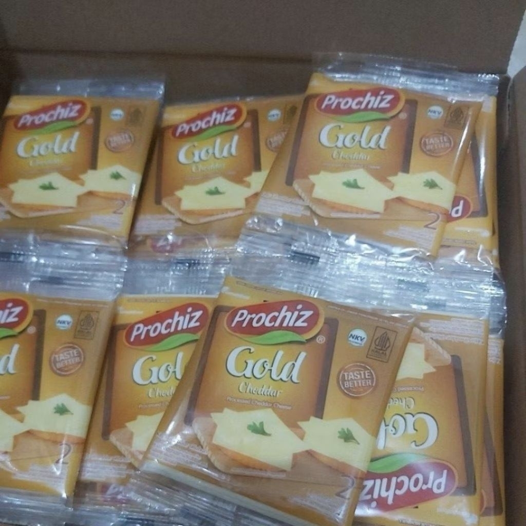 Keju Prochiz Gold Chedd*r Slice (isi 2 dan 12 slice)