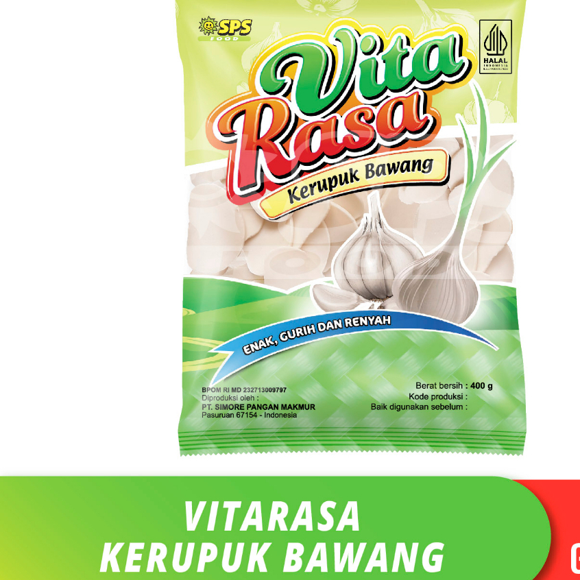 Krupuk Vitarasa Bawang Putih Mentah Repack