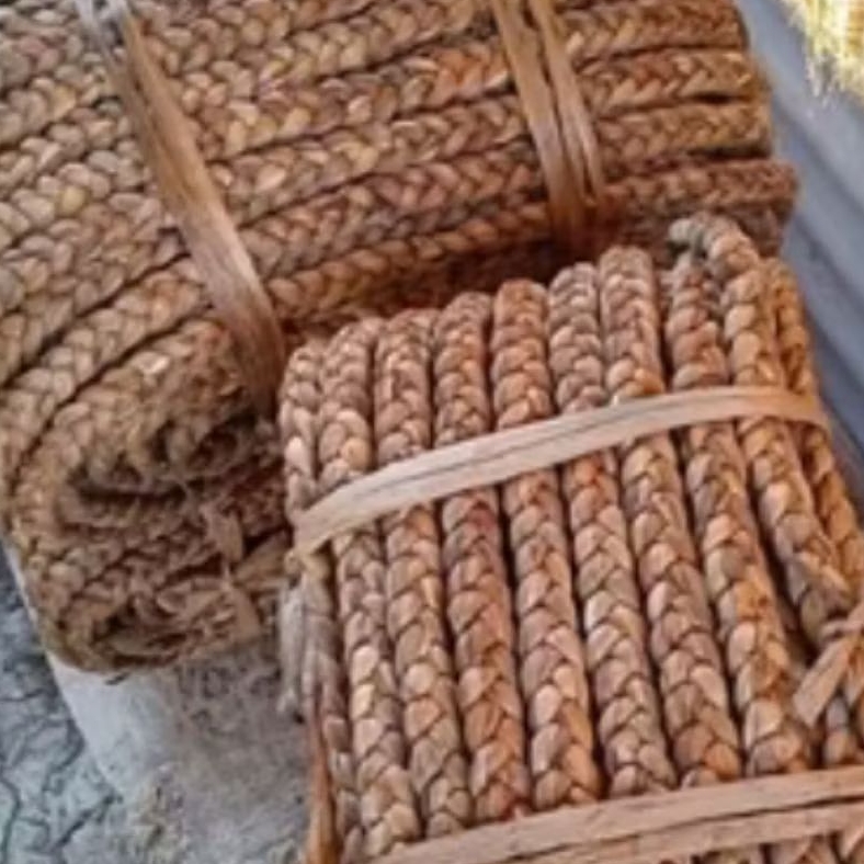 ecer tali eceng gondok 15mm-17mm meteran/1 meter kepangan eceng/100cm tali serat alam bahan kerajina