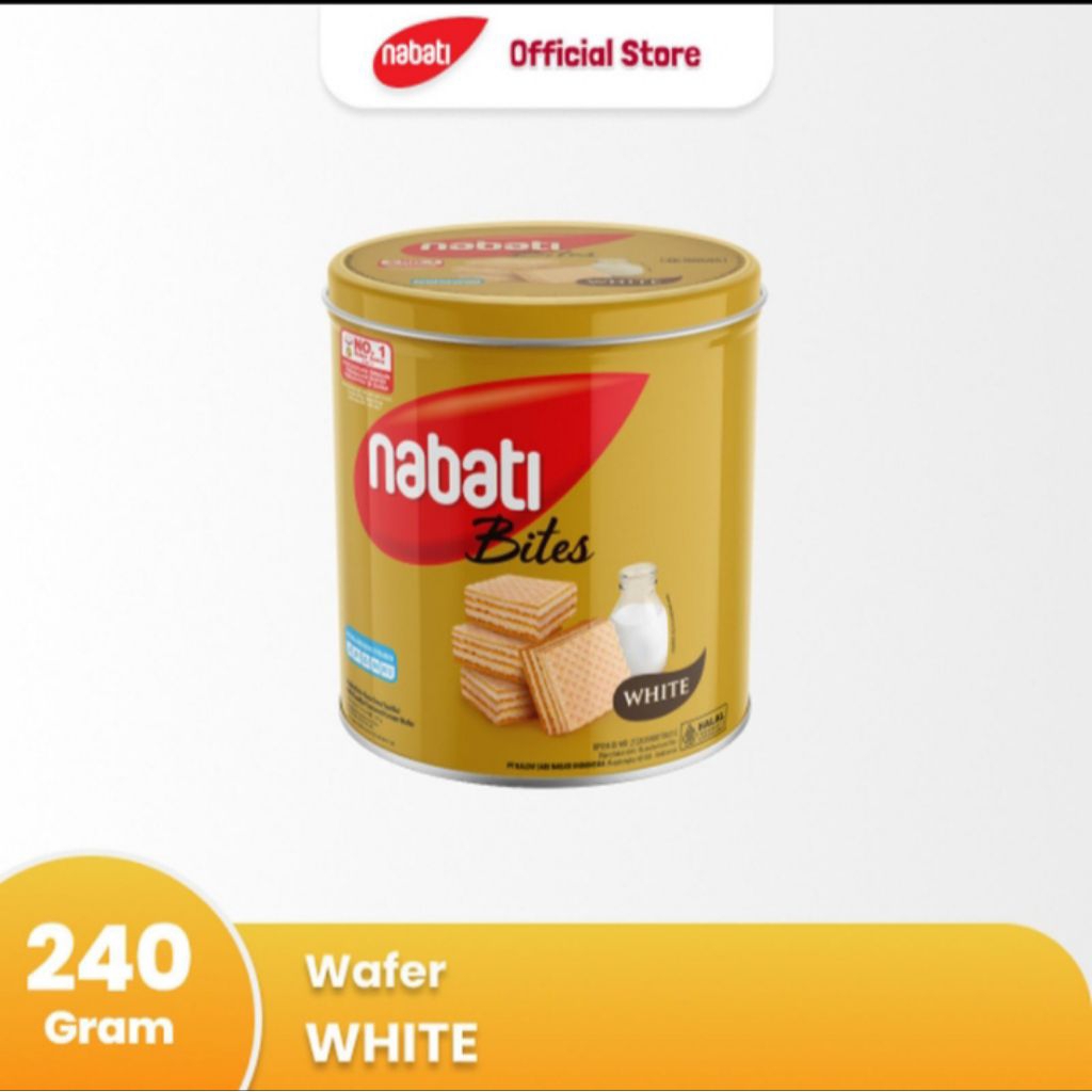 Wafer Nabati Bites Richoco White 240gram Kaleng