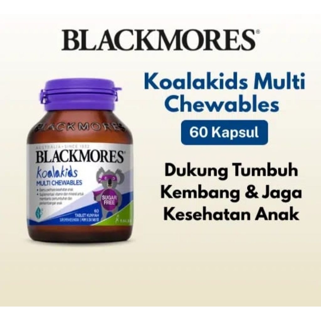 PROMO KALBE- BLACKMORES KOALAKIDS MULTIVITAMIN CHEWABLES 60 TABLET VITAMIN A, B, C, D3, E DAN MINERL