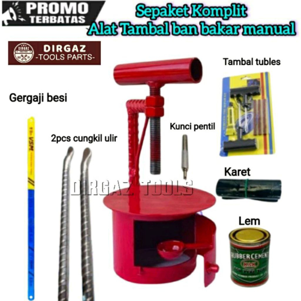 Alat tambal ban bakar manual murah cukil ban Motor Tambal Ban Tubles Lem Tambal ban