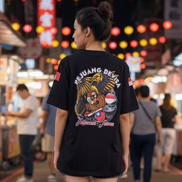 KAOS DISTRO RANTAU TAIWAN BAHAN KATUN COMBED PRIA WANITA LENGAN PENDEK DAN PANJANG