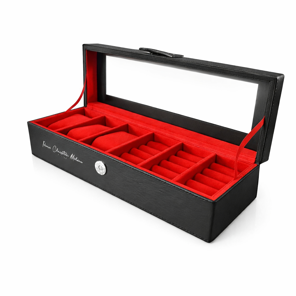 Box Jam Tangan isi 3 + Tempat cincin akik dan universal | Kotak Tempat Jam dan Cincin DIY