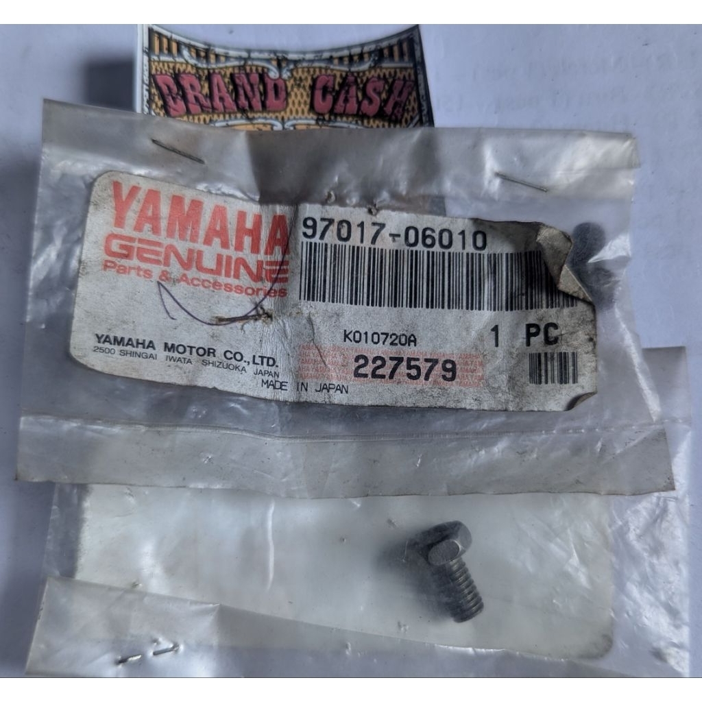 97017-06010 Baut sprocket pengunci gear Rantai depan Yamaha RXZ YZ125 Original YAMAHA Made in JAPAN