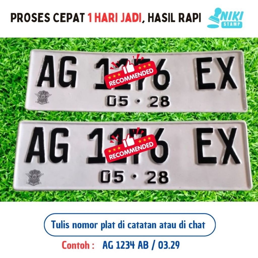 (2 PLAT) STIKER - CUSTOM NOMER MOBIL