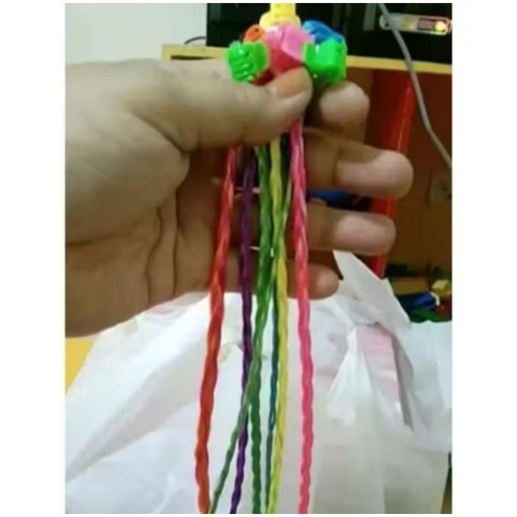 Mainan anak perempuan rambut palsu warna warni lucu murah harga satuan perpcs jepit rambut palsu