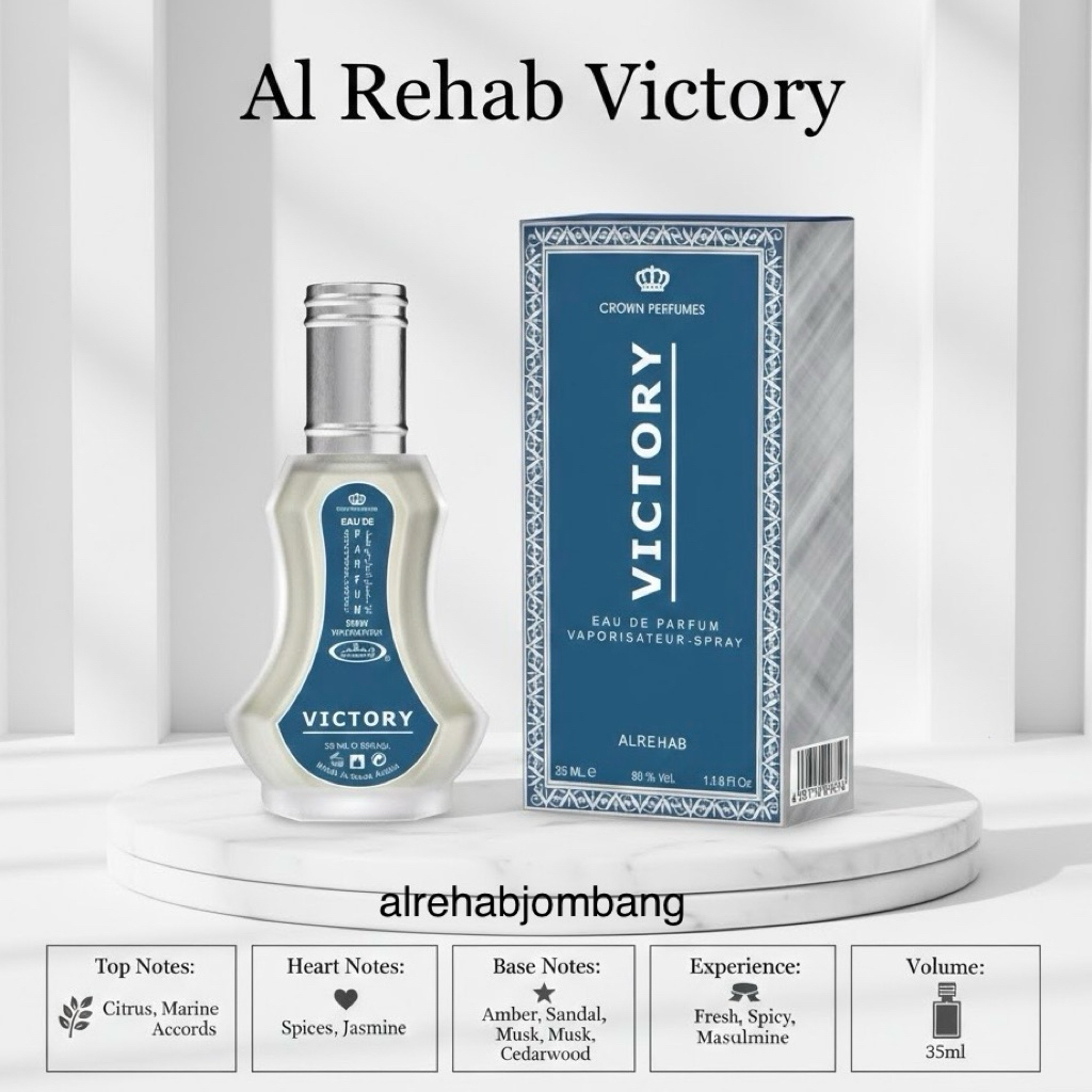 Parfum Al Rehab Victory 35ml Spray Original Arab Saudi