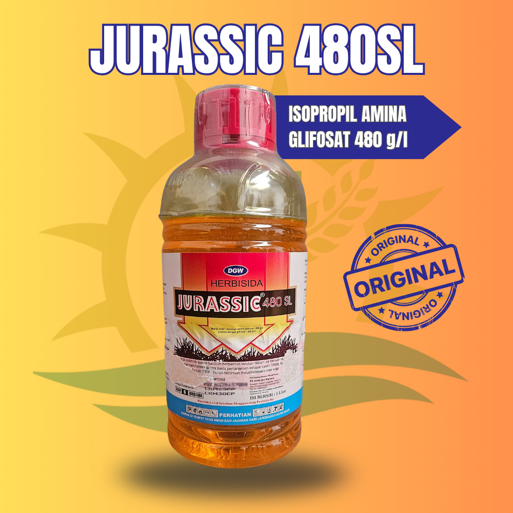 Herbisida Glifosat Jurassic 480SL 1ltr Tuntaskan Gulma Sampai Akar (Setara Basmilang)