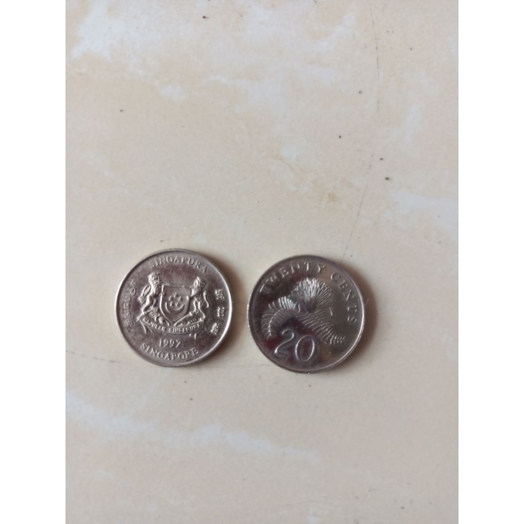 UANG COIN 20 CENT SINGAPURA LAYAK KOLEKSI