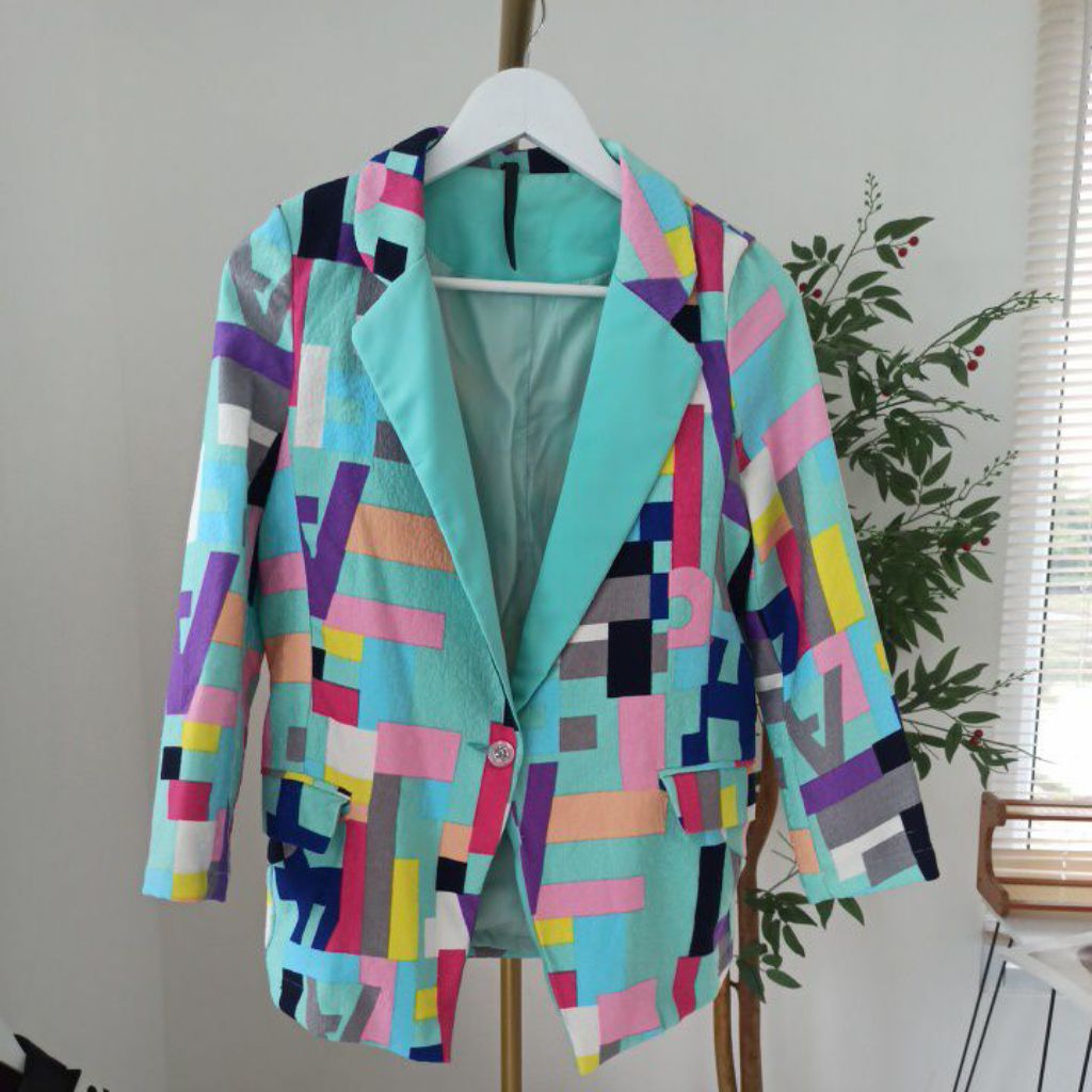 Blazer Unik  Motif Abstrak (baca deskripsi)