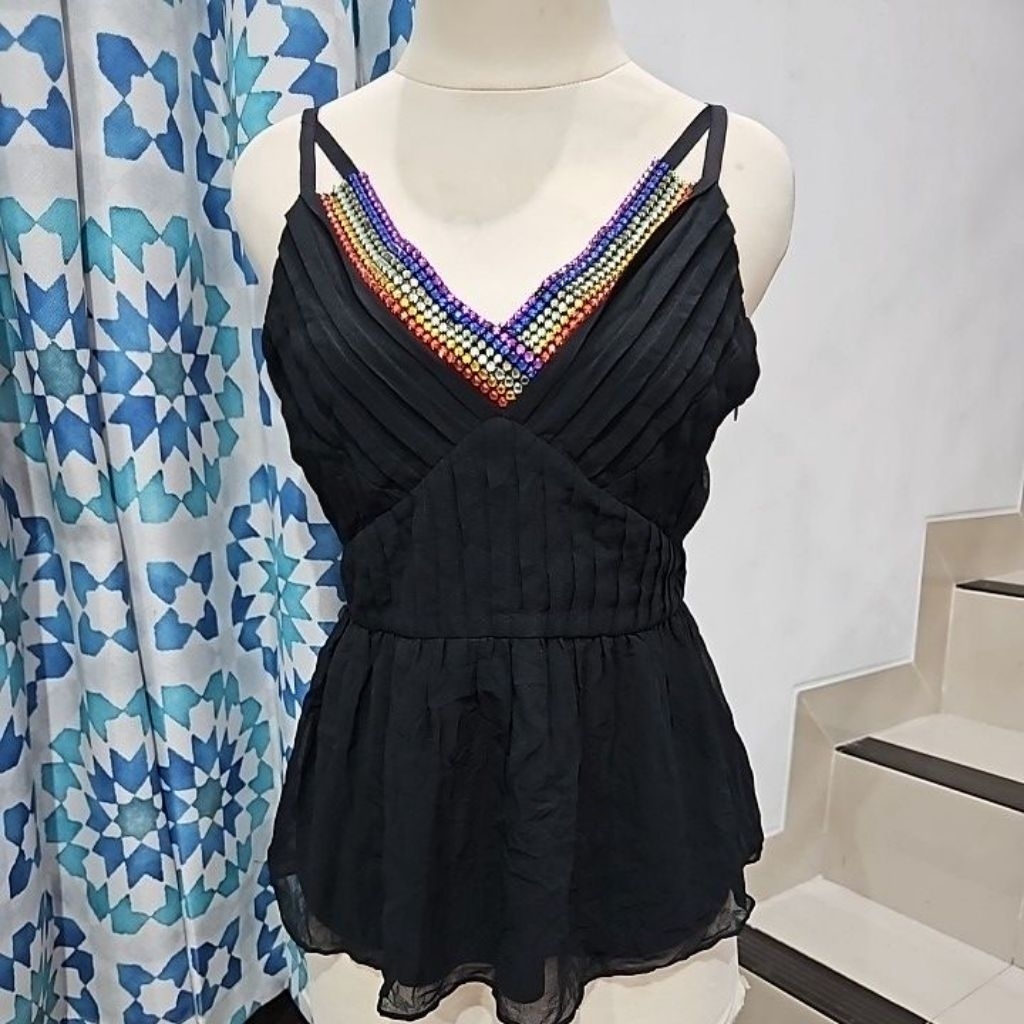 Tanktop Silk With Crystal Ju's H ong Kong uk. L