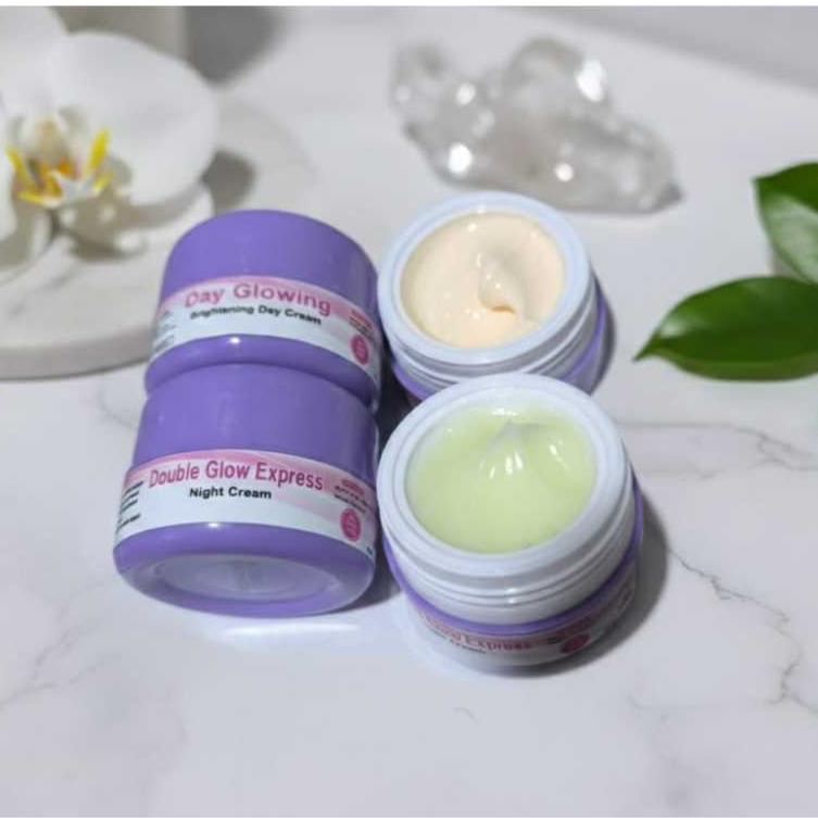 Paket Day & Night Cream 10gr Glowing Booster - Double Glowing Express - Day Glowing - spf50 - Cream 