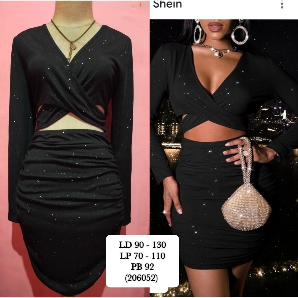 Dress Glitter SHEIN Cut Out Sexy