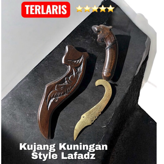 TERLARIS Perkakas Kujang Kuningan Motof Lafadz Panjang 25Cm