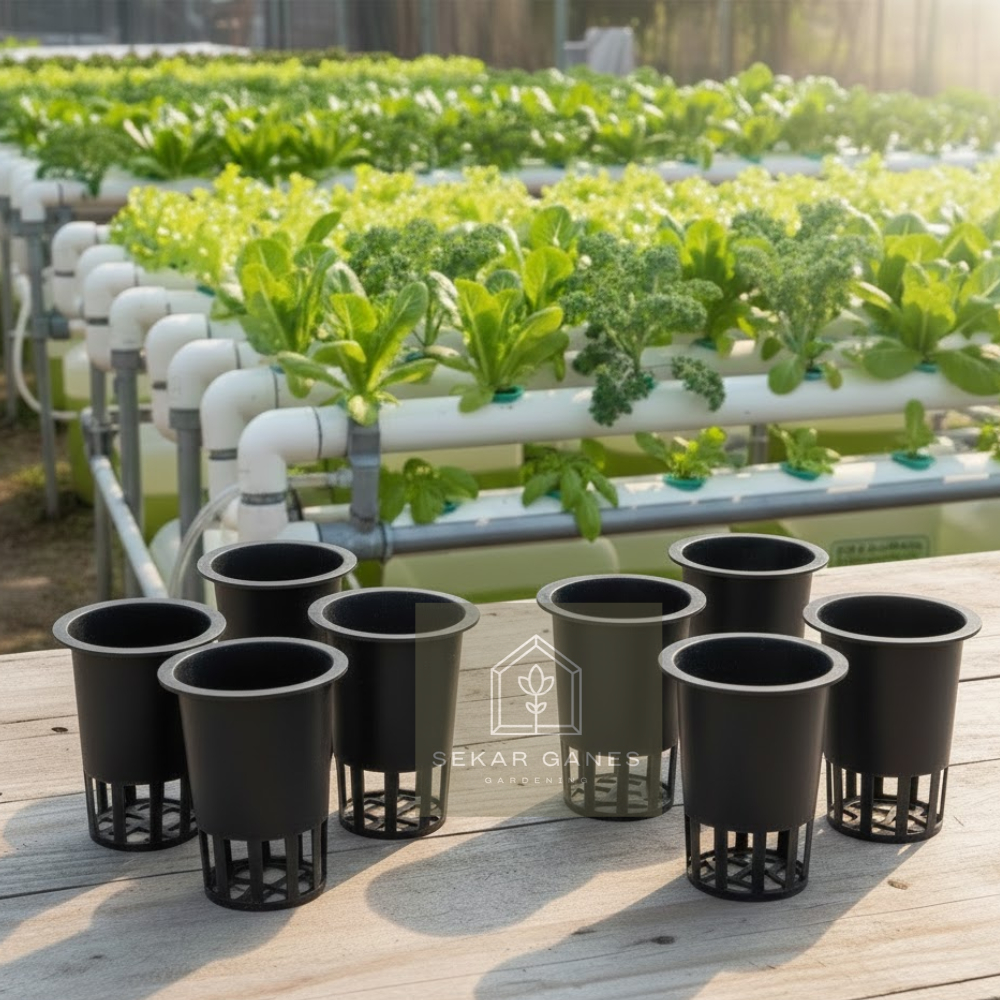 NETPOT 7cm Tinggi HITAM Diameter 5cm Tebal - Netpot 7 cm Hidroponik Grosir Murah
