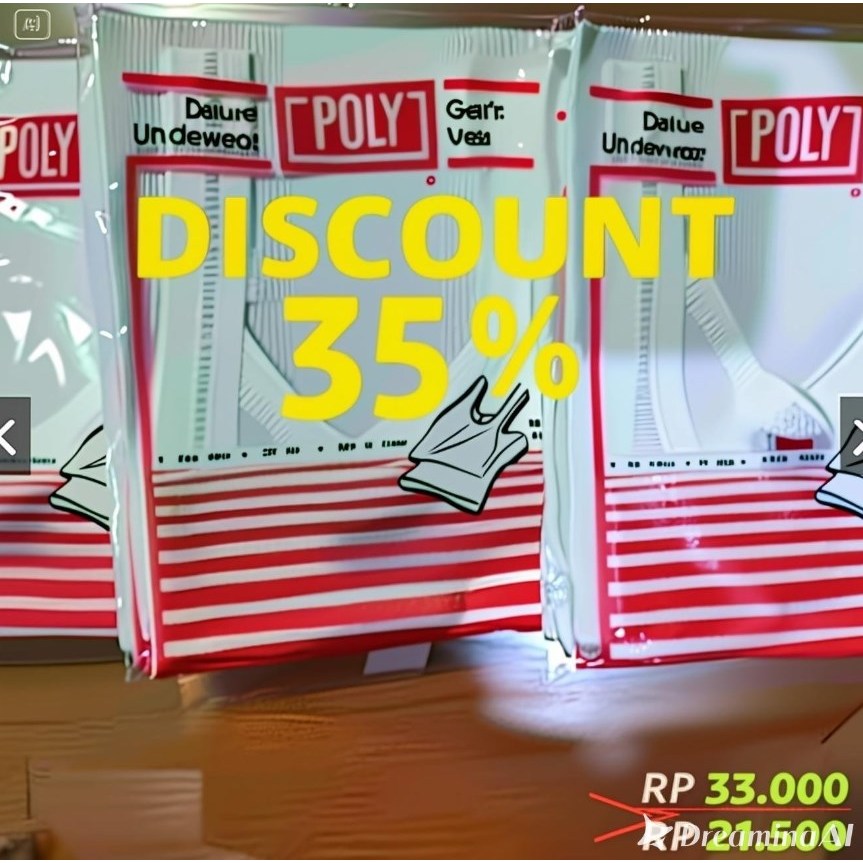 POLY - SINGLET PRIA- PUTIH- 523 / SINGLET POLY / KAOS DALAM POLY