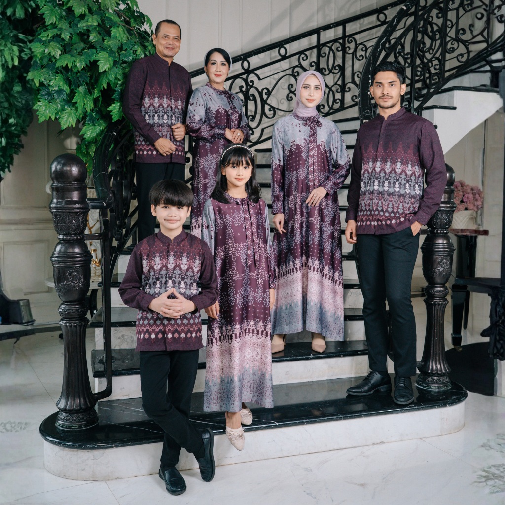 Adyatma - INARA SERIES BURGUNDY Sarimbit Lebaran 2026 Family Set Raya Series Modern Premium