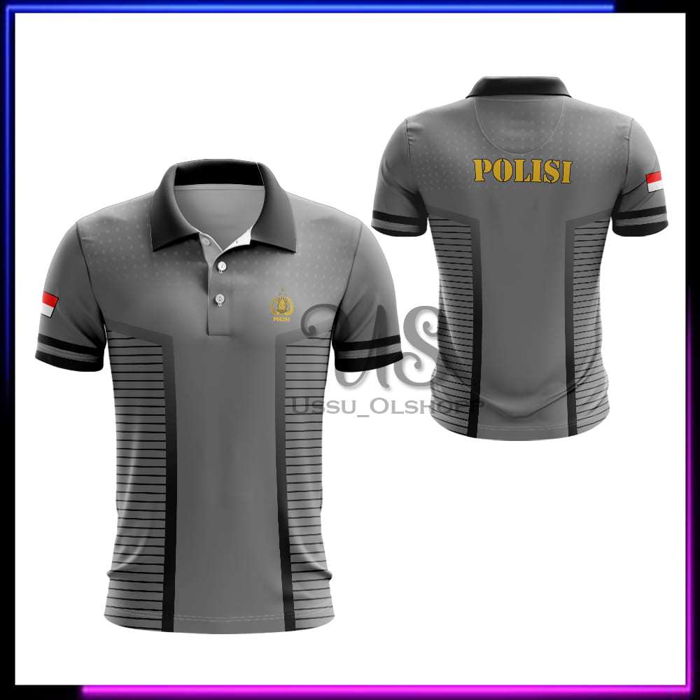 Jersey berkerah Polisi / Kaos OLahraga Polisi / Jersey Atasan Polisi Lengan Pendek Panjang