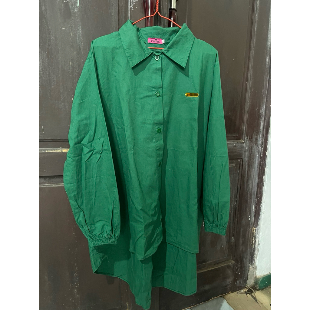 tunik wanita hijau emerald