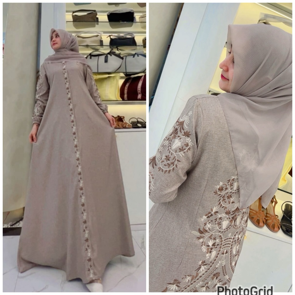 GAMIS KATUN MADINAH BORDIR by ria dress wanita polos simple