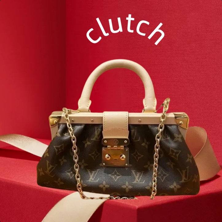 LV Louis Vuitton Clutch wanita tas/tas tangan awan[Box + dust bag]