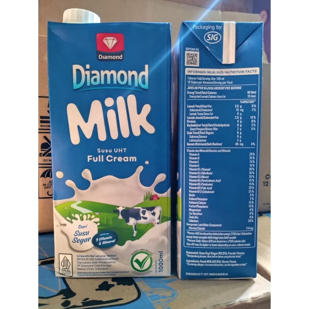 NURI FRUITS|SUSU UHT DIAMONT CAIR 1LITER|SUSU UHT|SUSU DIAMOND FULL CREAM