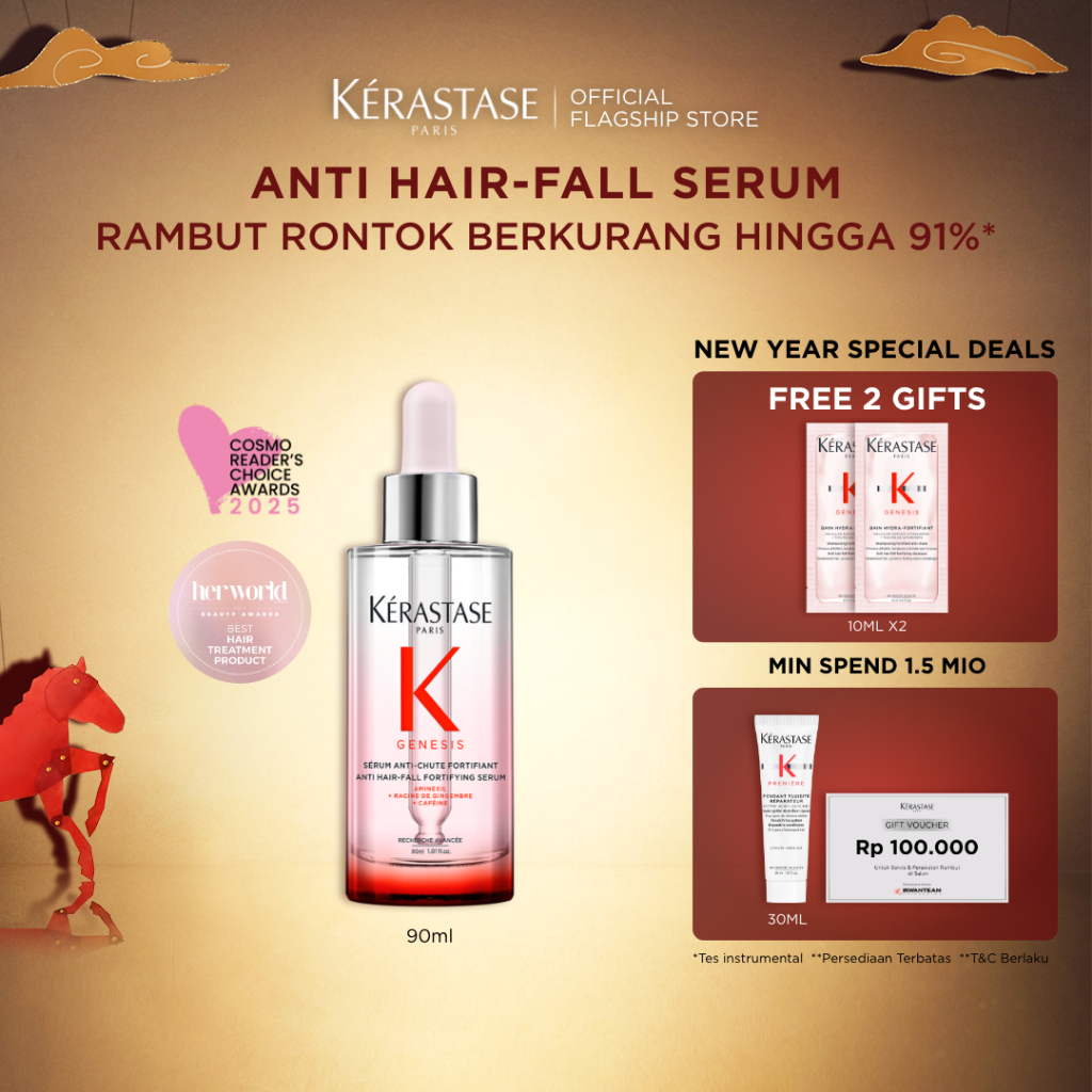 Kerastase Genesis Hair Serum 90ml Anti Hair Fall - Serum Rambut Rontok & Patah - Mengandung Aminexil