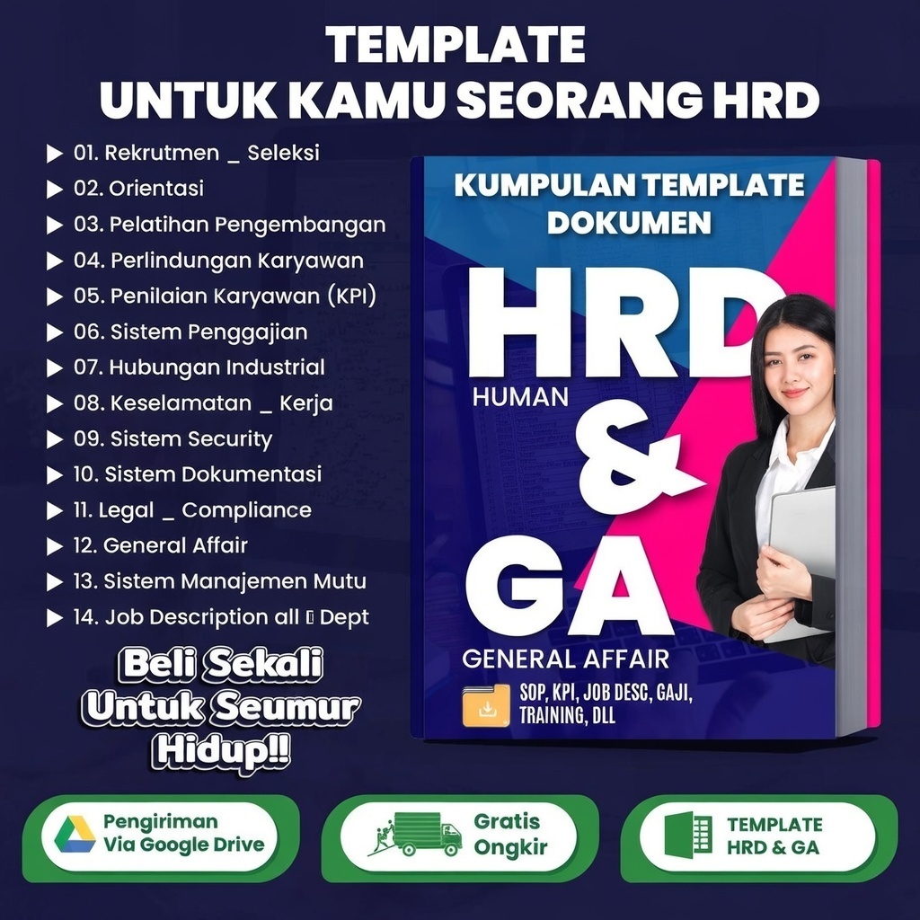 SOP HRD Perusahaan & Lengkap + Flowchart Proses + Template Form + Dokumen Keterangan + Jobdesc Depar
