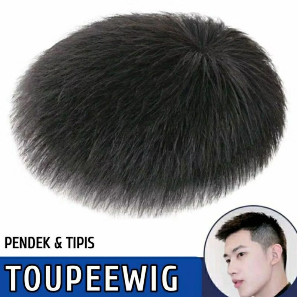 Toupee/Wig Toupee Pendek Pria/Rambut palsu pria penutup botak/Toupee Pria