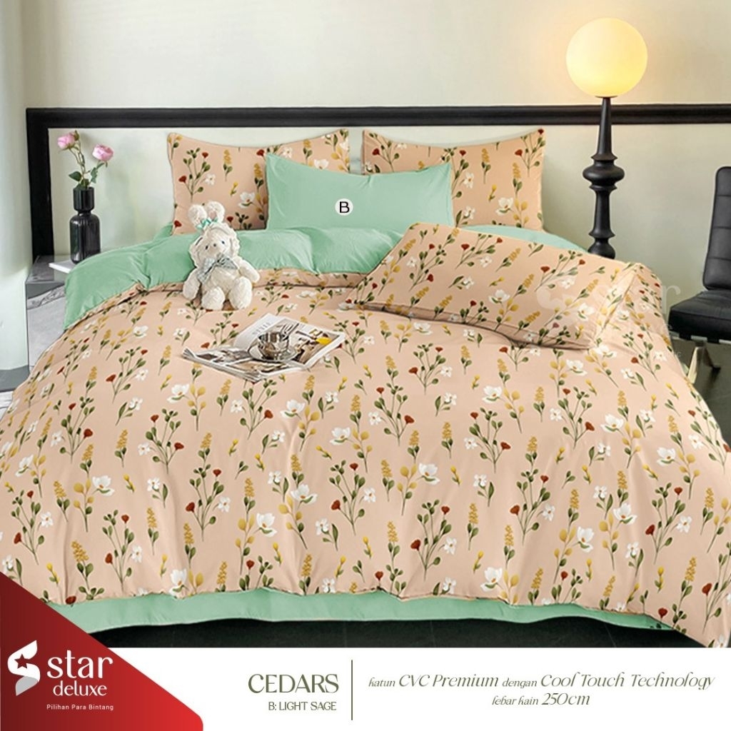 Bahan Kain Sprei Star - Cedars