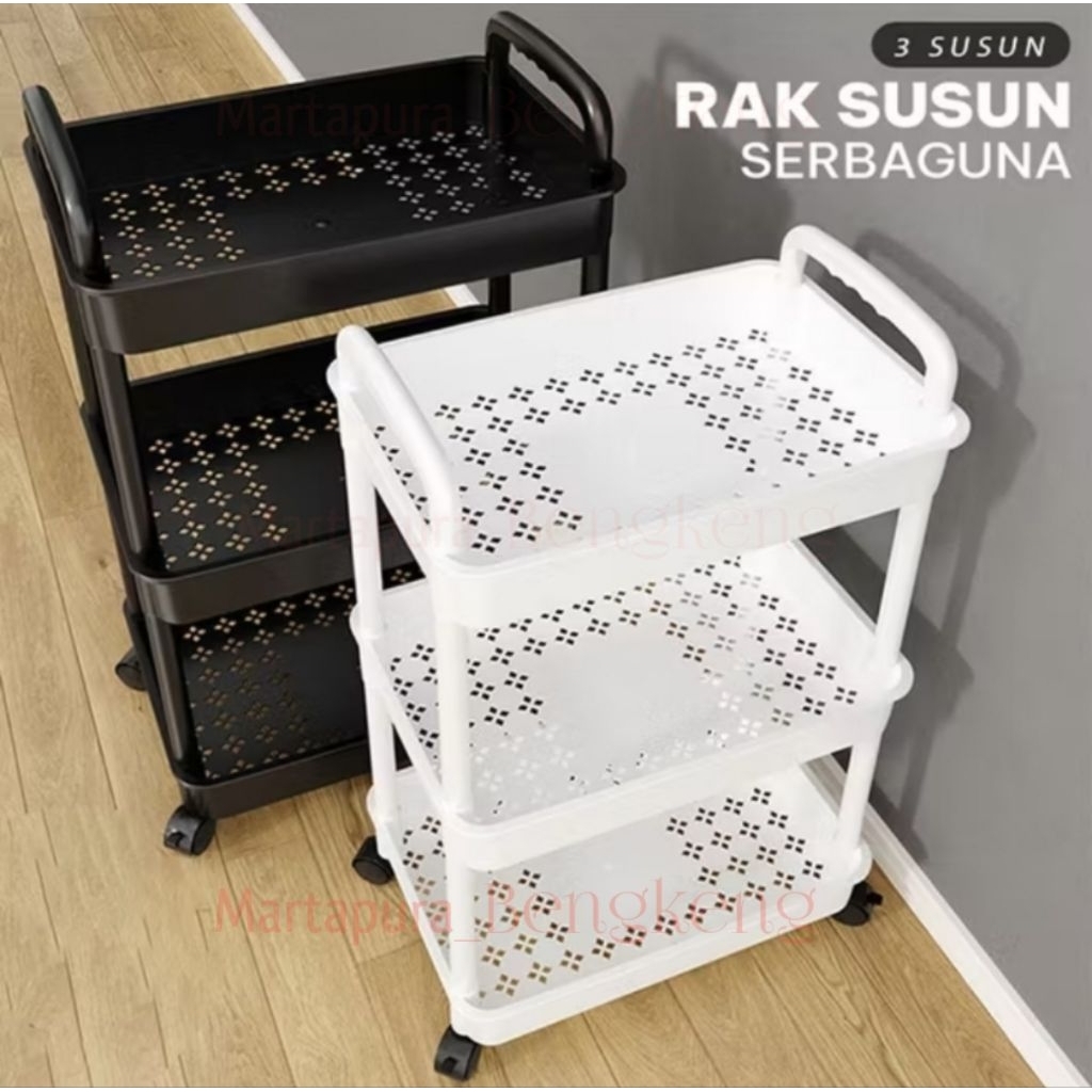 Rak troli 3 susun Rak troli susun roda XTC