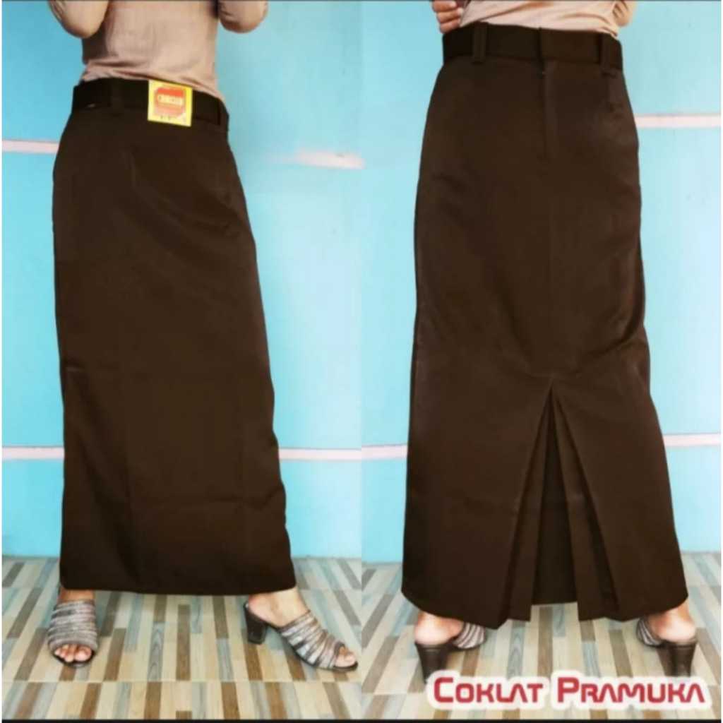 ROK Span Bela Belakang Dewasa Sekolah/Kerja/Kantor Panjang / Rok Span Små