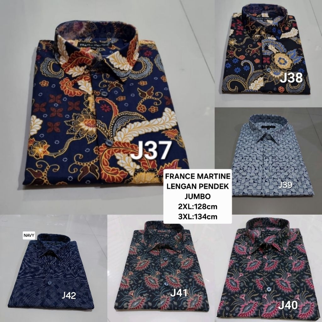 FRANCE MARTINE -  Kemeja Jumbo Big Size 2XL 3XL, Hem JUMBO XXXL  XXL atasan Pria Katun Halus