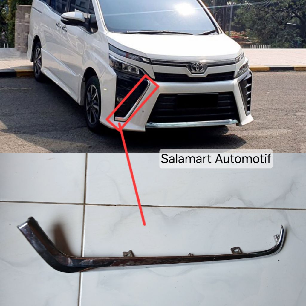 List Grill chrome Bemper depan Kanan Toyota Voxy 2017 2018 2019 2020 2015 52712-28100