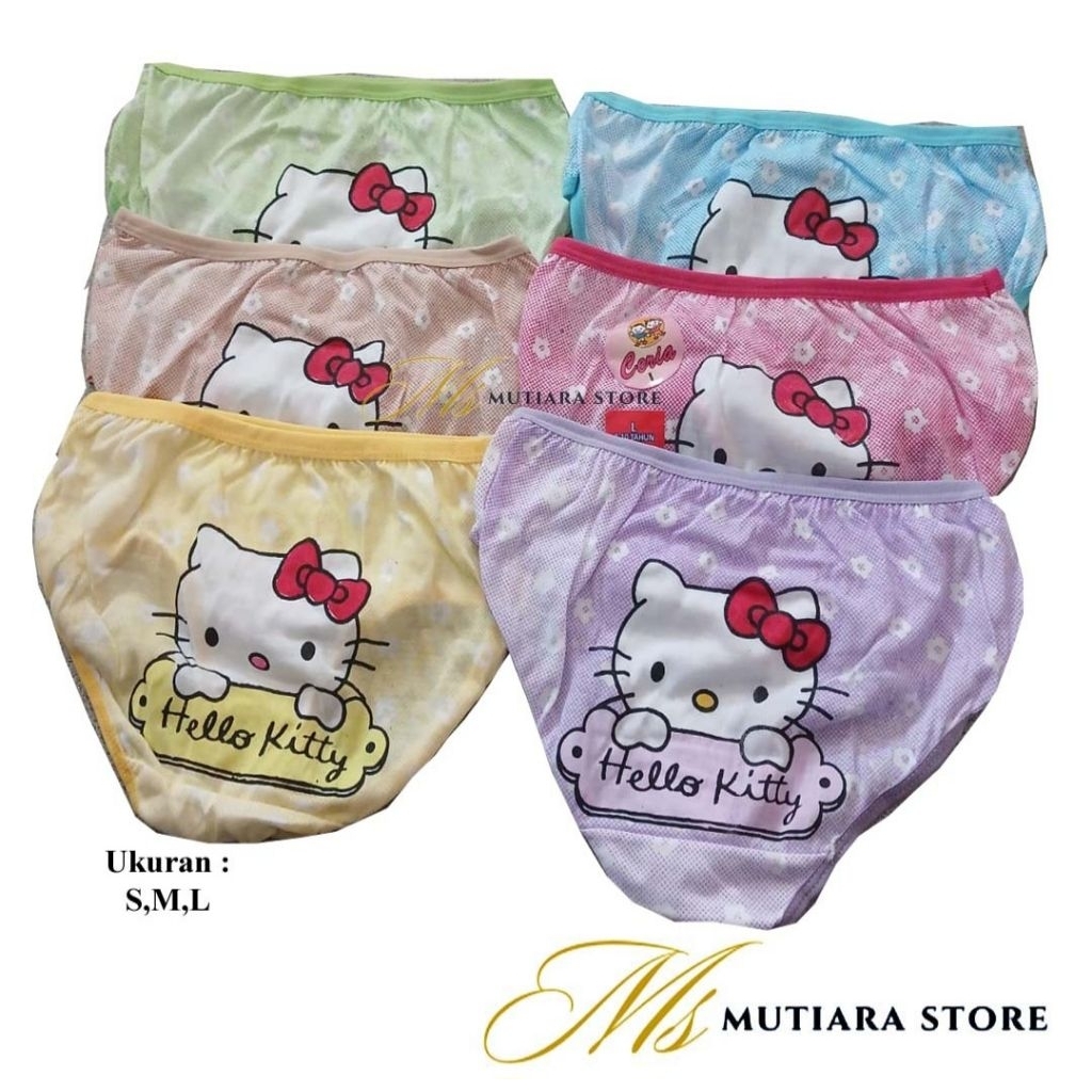 (3-12 Pcs) Celana dalam anak Ceria Hello Kitty