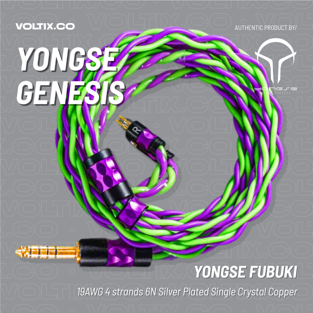 YONGSE Genesis High Quality 19AWG 4 strands 6N Silver Plated Single Crystal Copper Earphone IEM In E