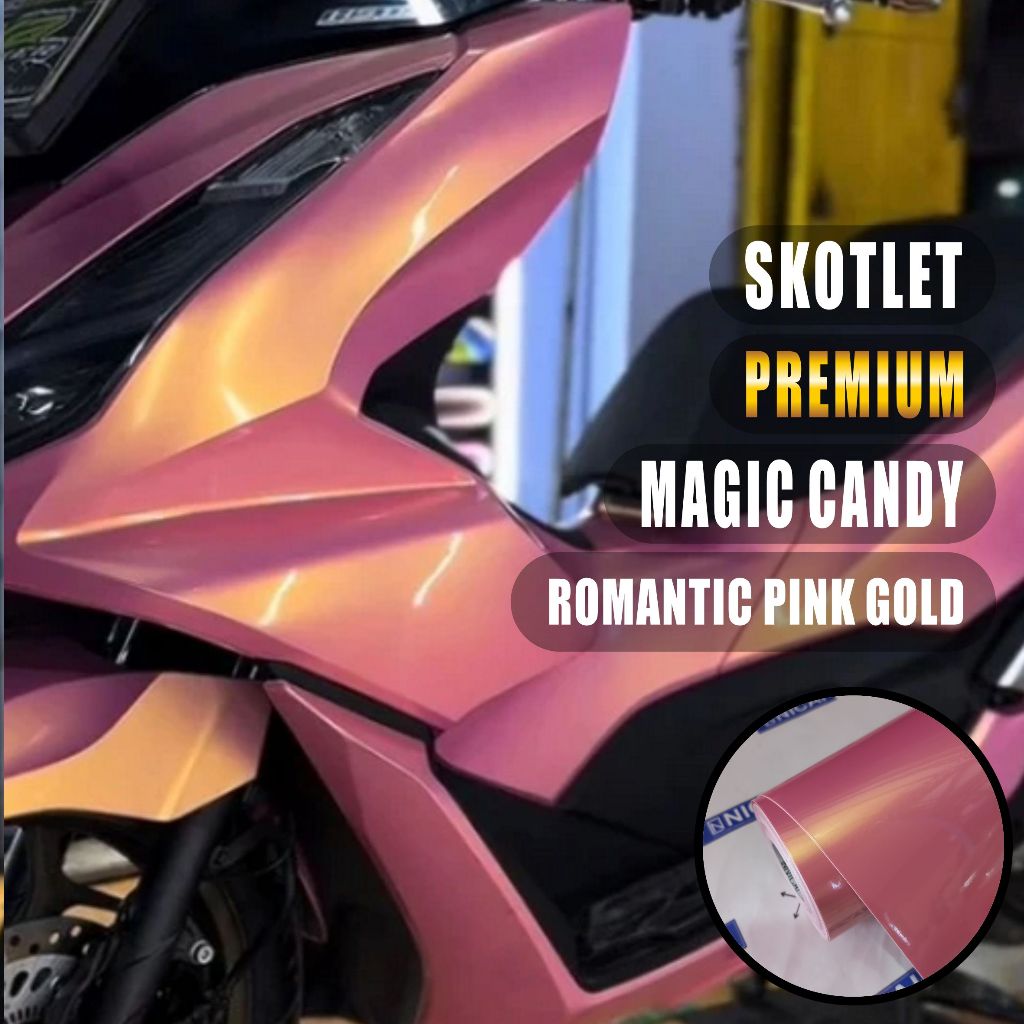 Meteran Stiker skotlite Magic Candy Romantic Pink Gold Nicai Premium