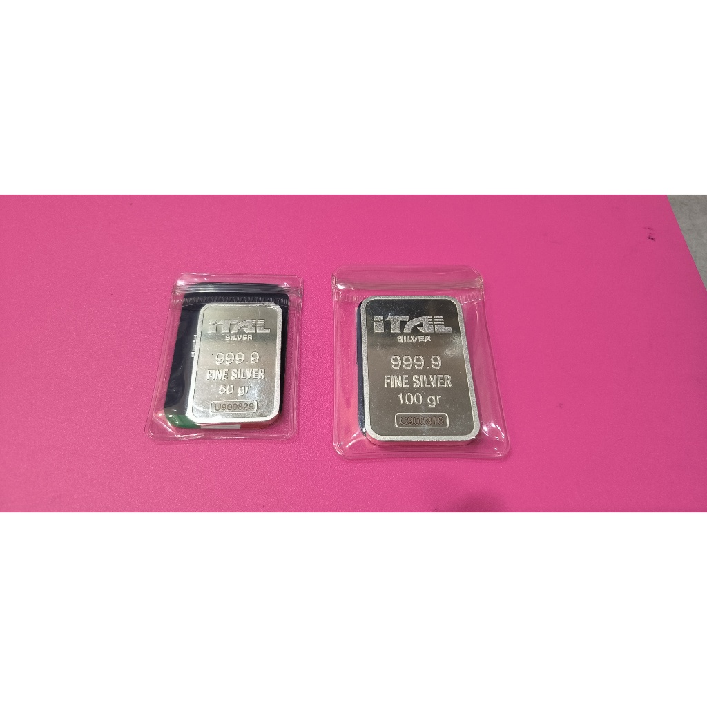 BATANG PERAK Murni Fine Silver ITAL Perak 999.9 - 25gr 50gr 100gr