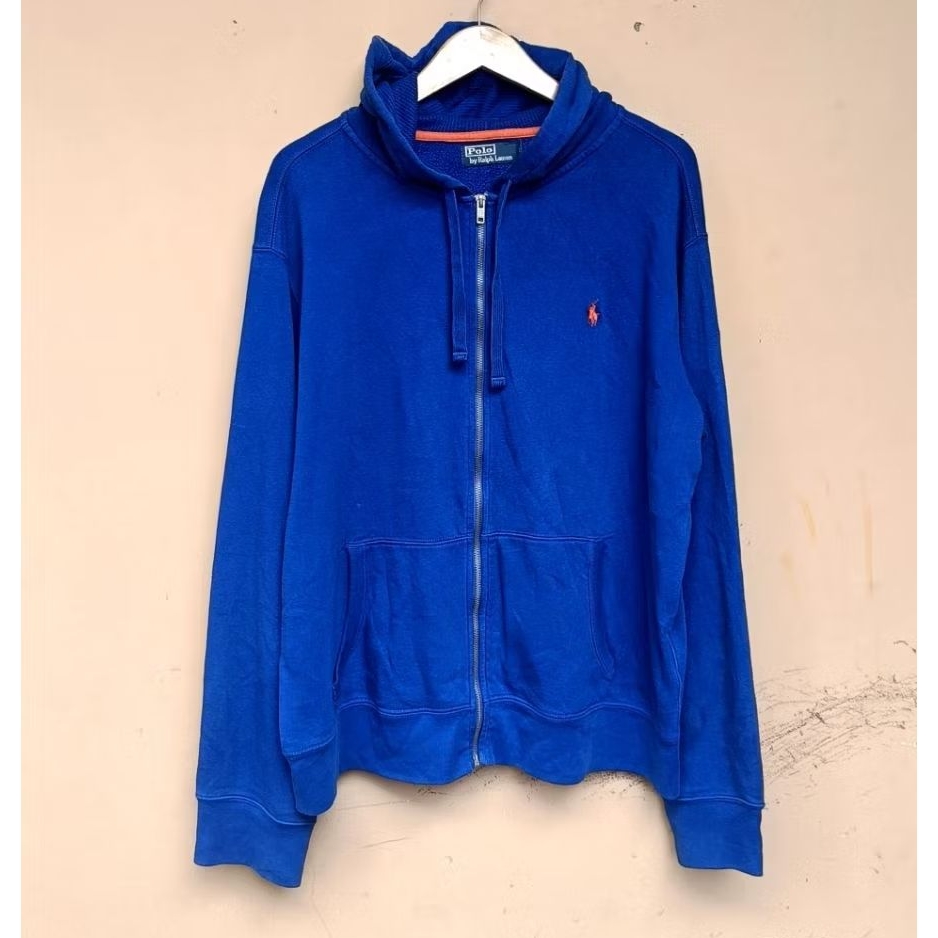 Hoodie zipper polo ralph lauren casual vintage blue