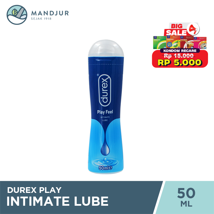 Durex Play Feel Pelumas Gel Seks Pria & Wanita 50ml Bottle - Pelumas Berbahan Dasar Air dan Tidak Le