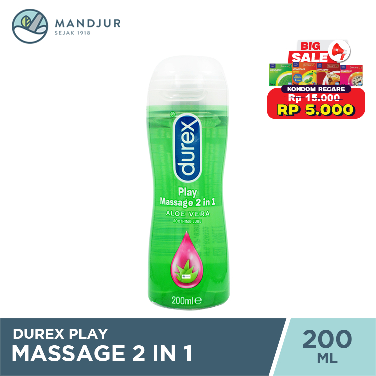 Durex Play Massage Pelumas Gel Seks Pria & Wanita 200ml Bottle - Pelumas Berbahan Dasar Air