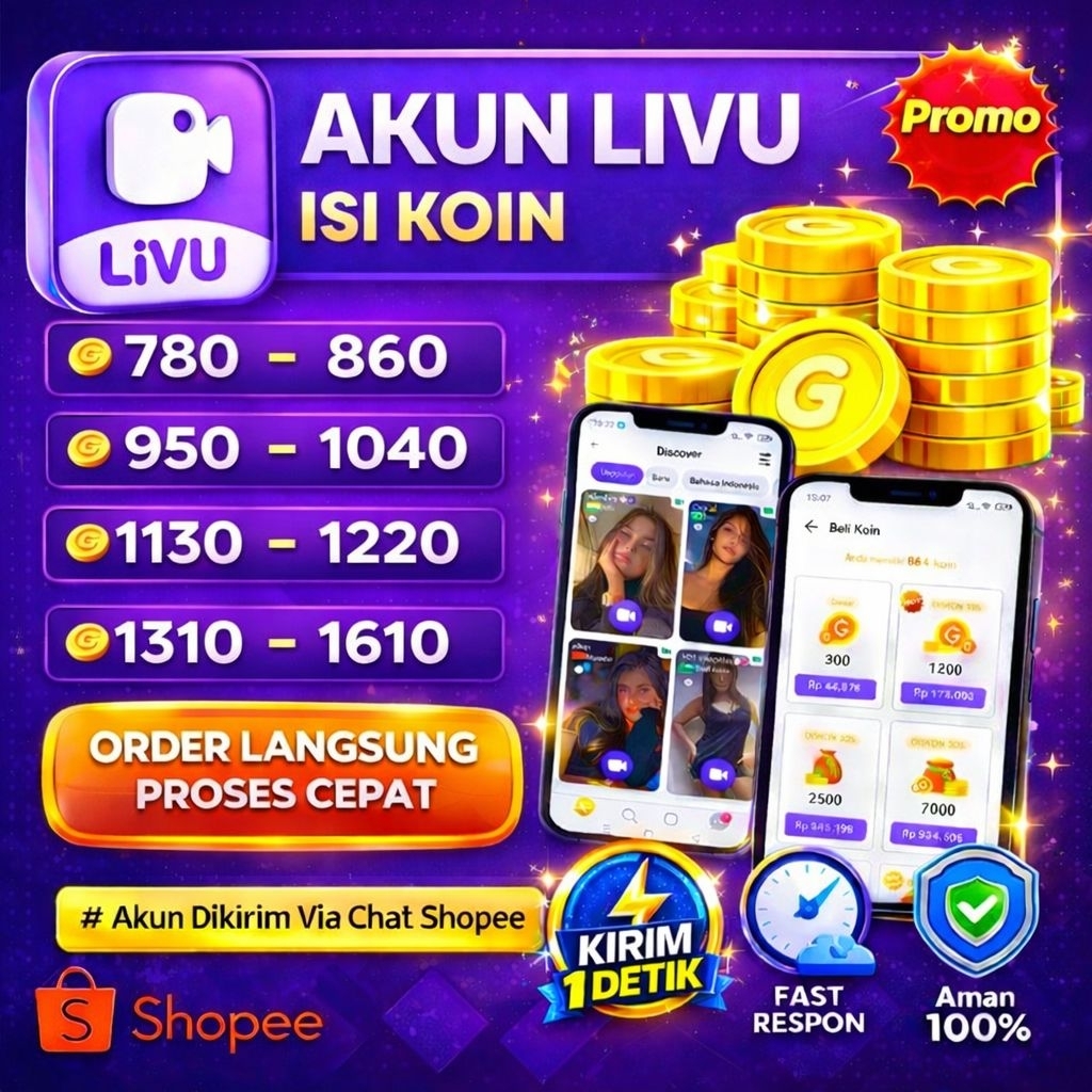 AKUN LIVU BERISIKAN KOIN 700 - 1600 MURAH - AKUN SIAP PAKAI - PROMO  - LIVU VIP