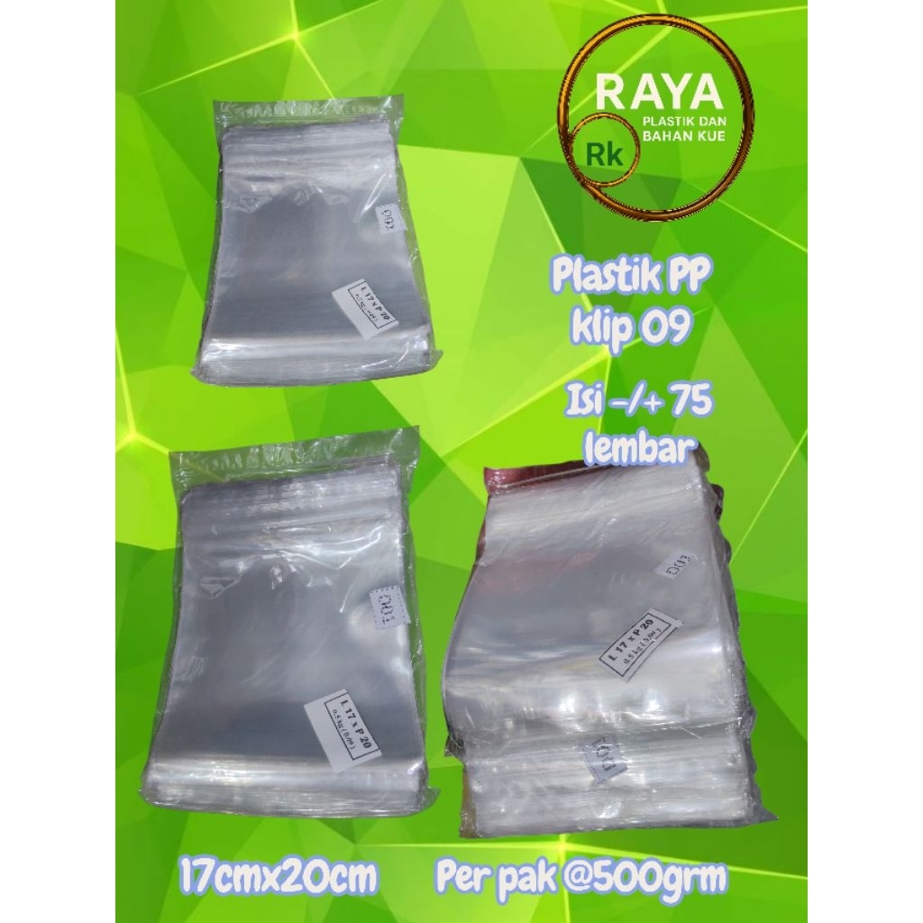KANTONG plastik klip PP ziplock 0,9 17x20