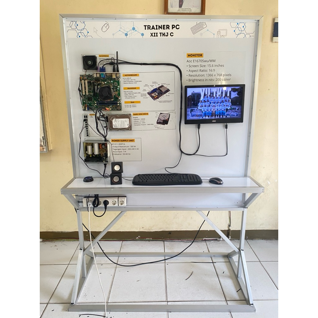 Trainer PC Edukasi TKJ Full Set | Computer Trainer SMK | Alat Peraga Komponen PC