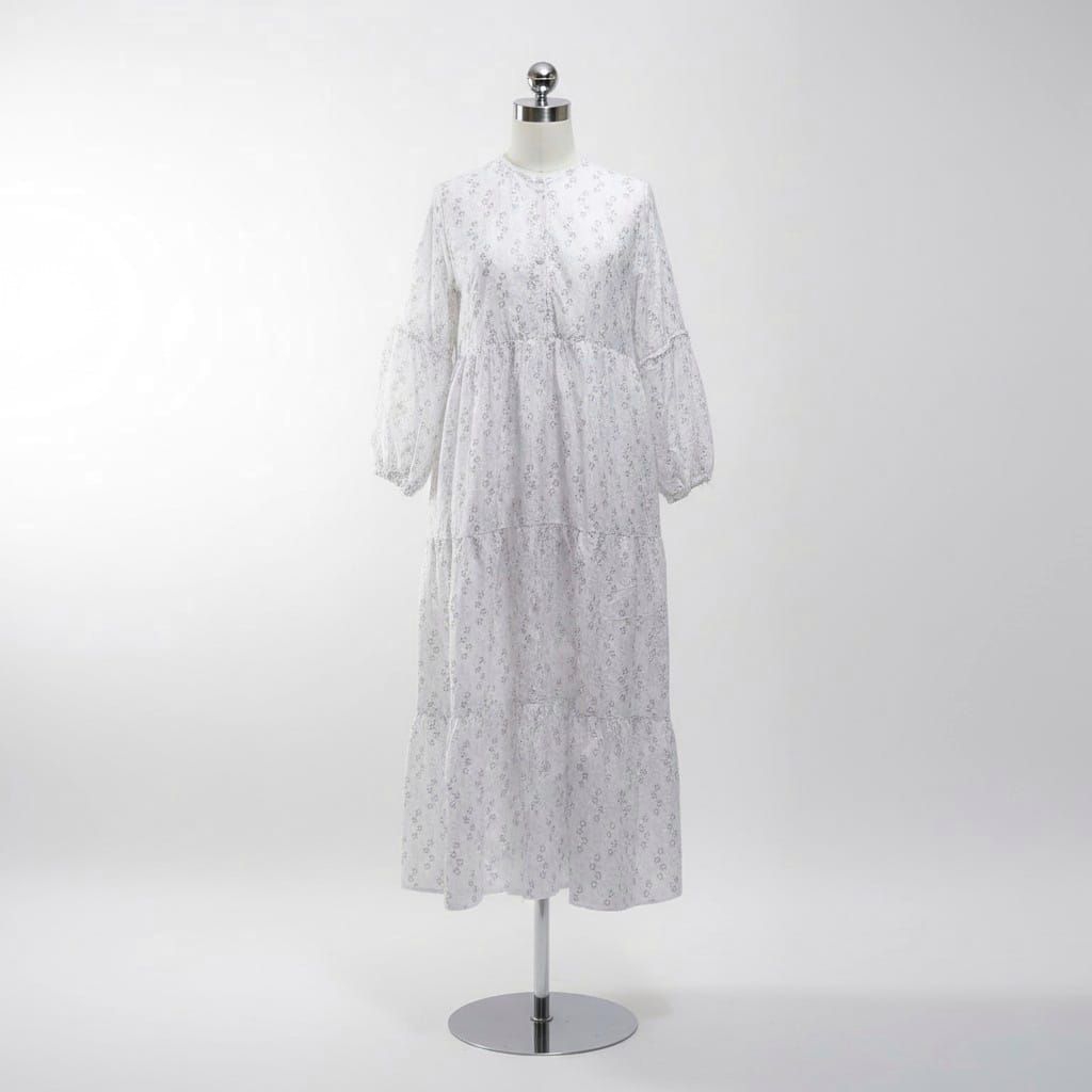 Gamis Putih Wanita Bahan Katun Bordir Premium All Size