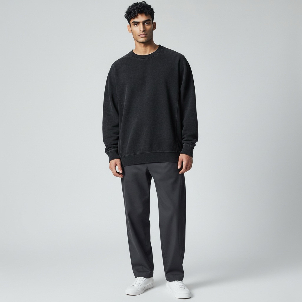 Bershka Washed Black Crewneck