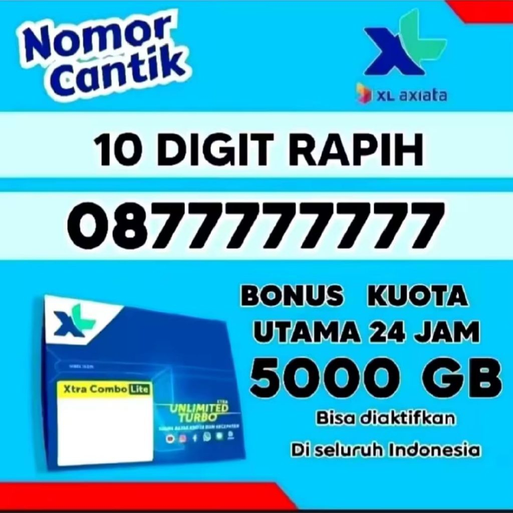 Promo Kartu Perdana XL 10Digit Bonus Kuota 5000GB Support Jaringan 4G