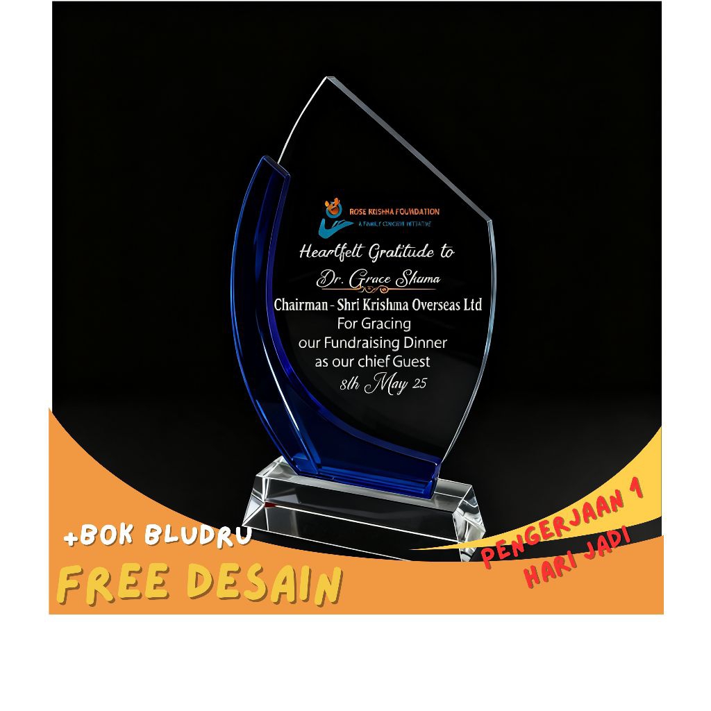 plakat model daun, plakat penghargaan cocok untuk perusahaan, atau acara lainnya. plakat 1 hari jadi